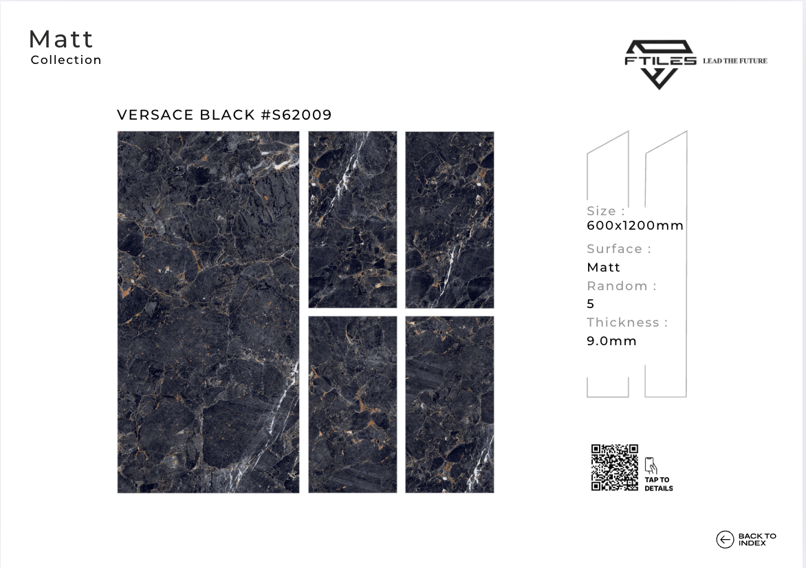 VERSACE BLACK – 1 Loại Gạch Cho Mọi Không Gian Sống | Đẳng Cấp Sang Trọng