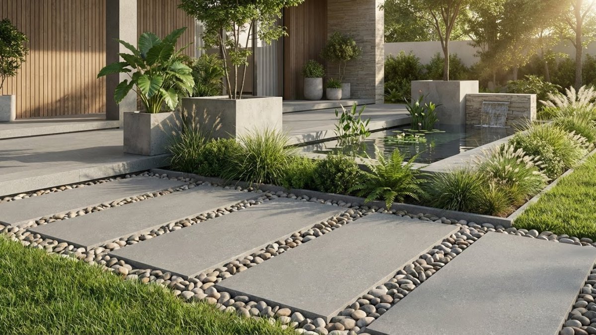 Gạch lát sân vườn – Nền trống cho kiến trúc thở