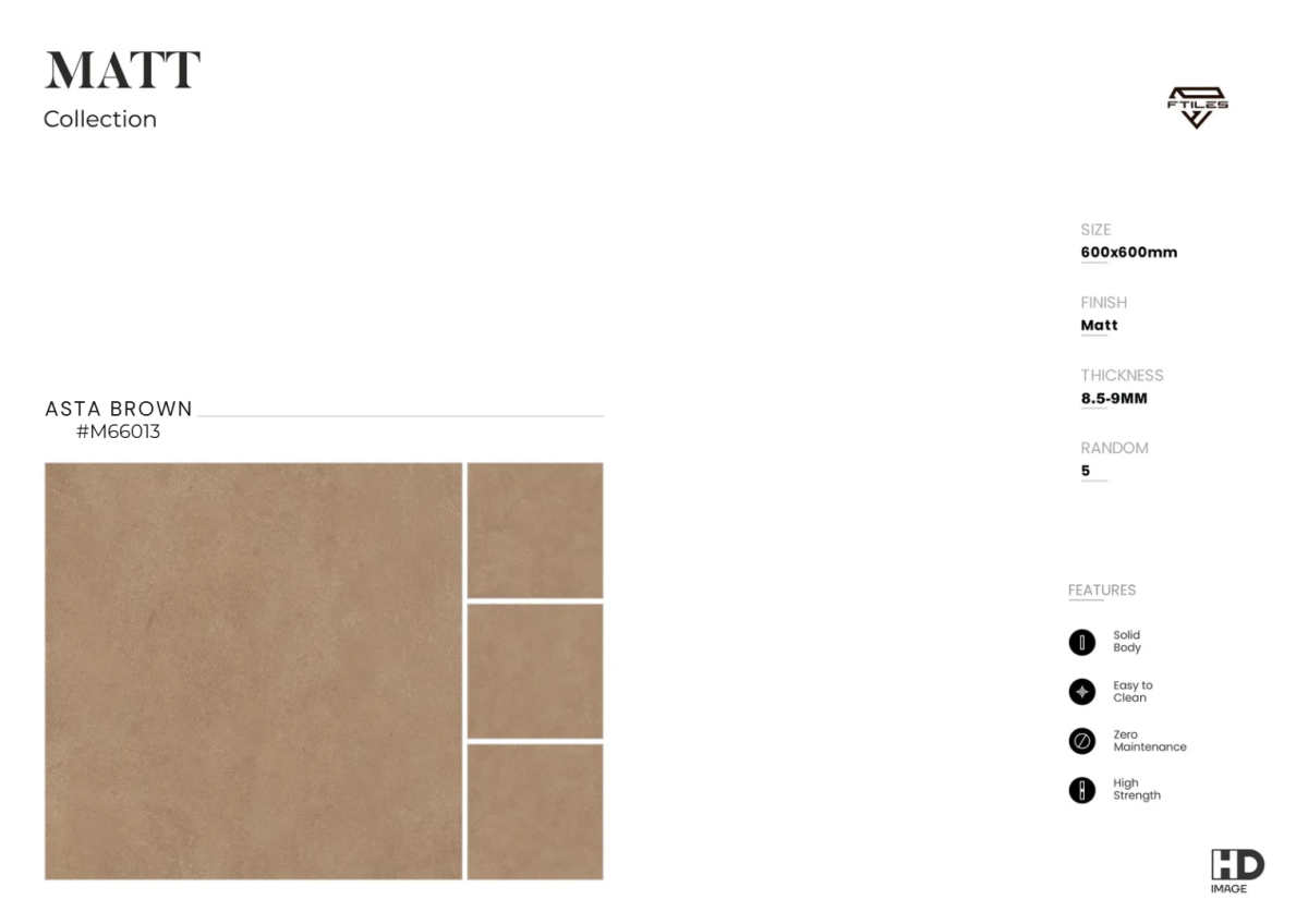 FTILES 600X600 ASTA BROWN M66013